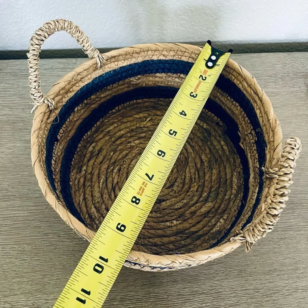 Woven Coastal Farmhouse Basket Organizer